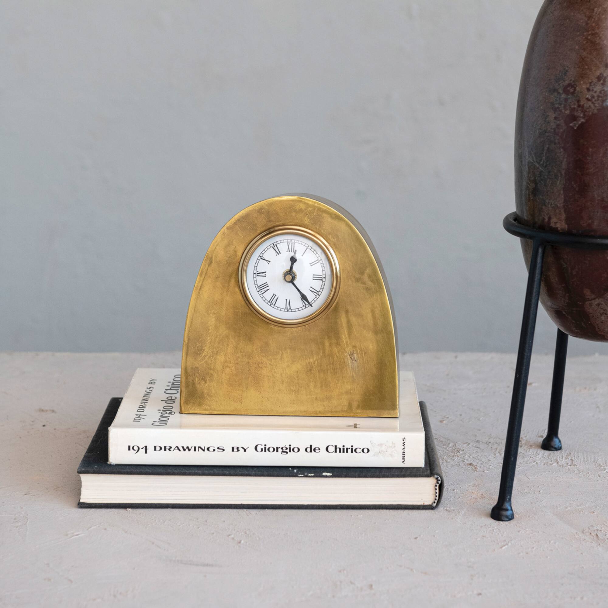 Hello Honey® 7" Antique Gold Metal Mantel Display Clock